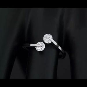 18K WHITE GOLD PLATED WOMEN OPEN RING BAND